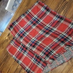 Women's Boutique One Size Plaid Poncho